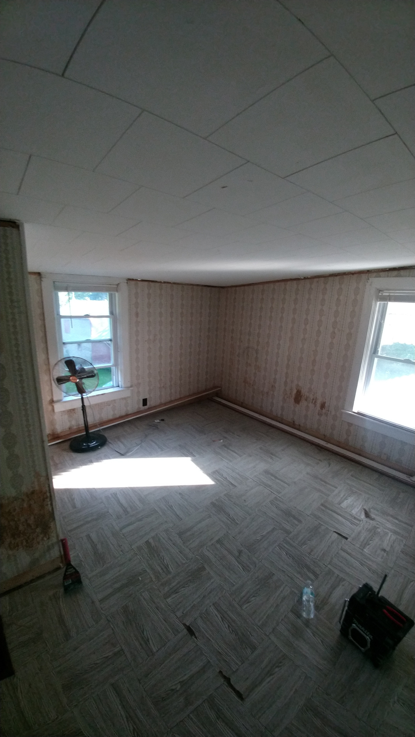 upstairs drywall/ trim replacement and paint