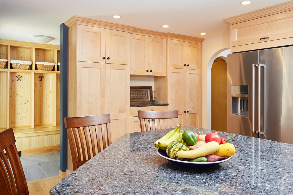 Inspiration for a transitional home design remodel in Boston