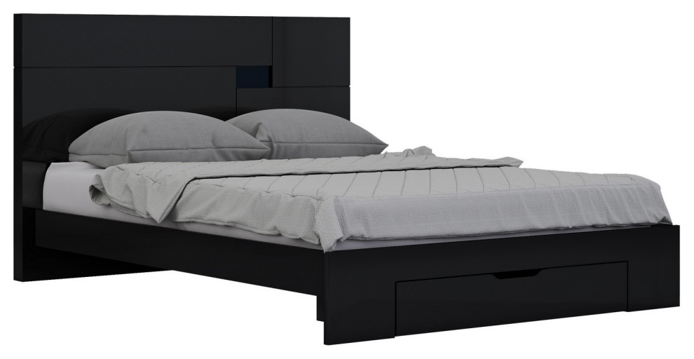 79 X80 X43 4pc Eastern King Modern Black High Gloss Bedroom 79 X80 X43 4pc Eastern King Modern