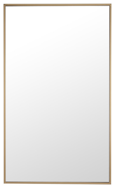 24"x40" Rectangle Metal Frame Mirror, Brass