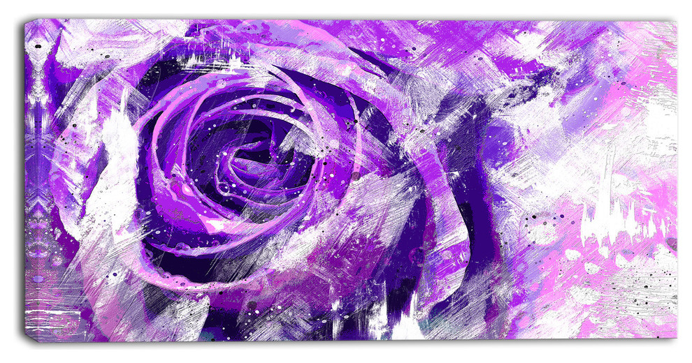 "Purple Rose" Canvas Artwork, 4Panel Prints And Posters by Fabuart