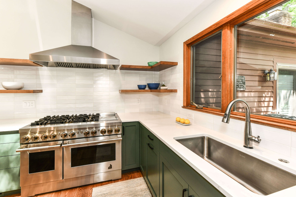 Reston Contemporary Kitchen, Bar & Powder Room Remodel - Transitional ...