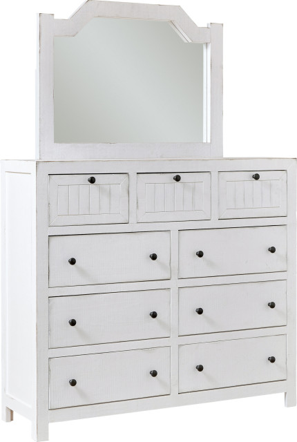 Elmhurst Drawer Dresser & Mirror - Cotton