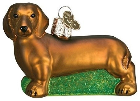 Old World Christmas Dachshund Glass Blown Ornament Contemporary