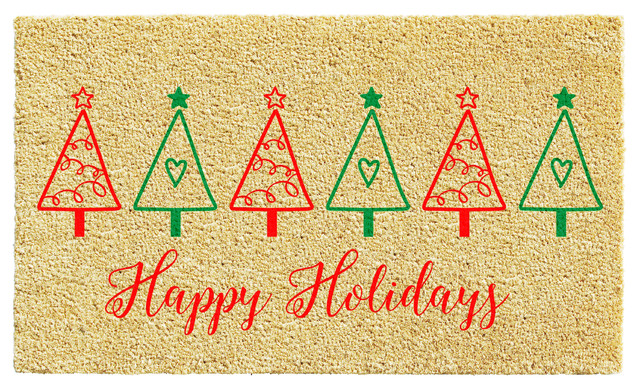 Christmas Tree Fun Doormat Contemporary Doormats By Home More