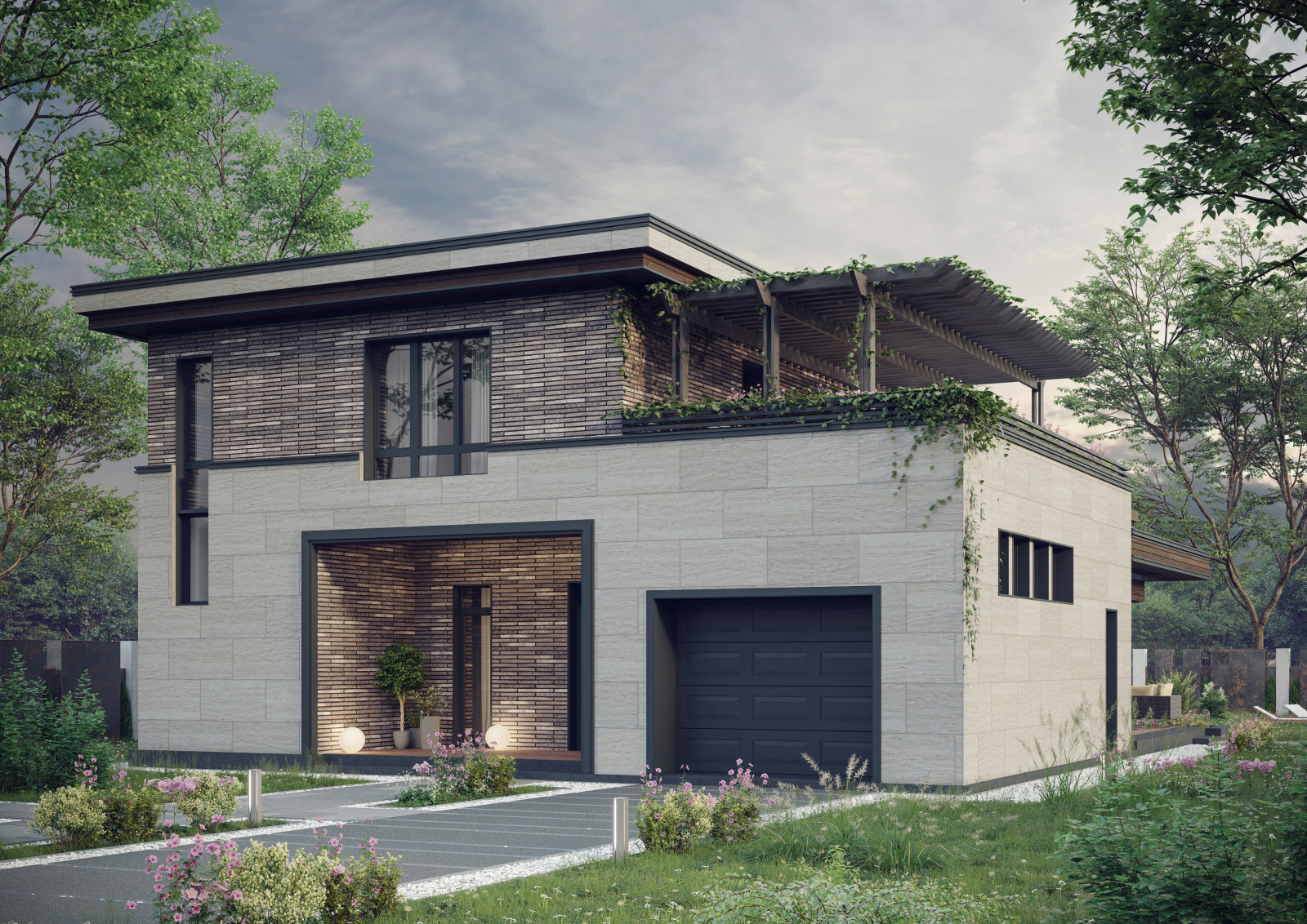 Современный дом с гаражом