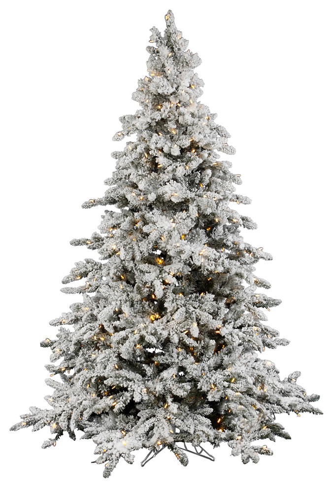 Vickerman Flocked Utica Fir Tree Traditional Christmas Trees by