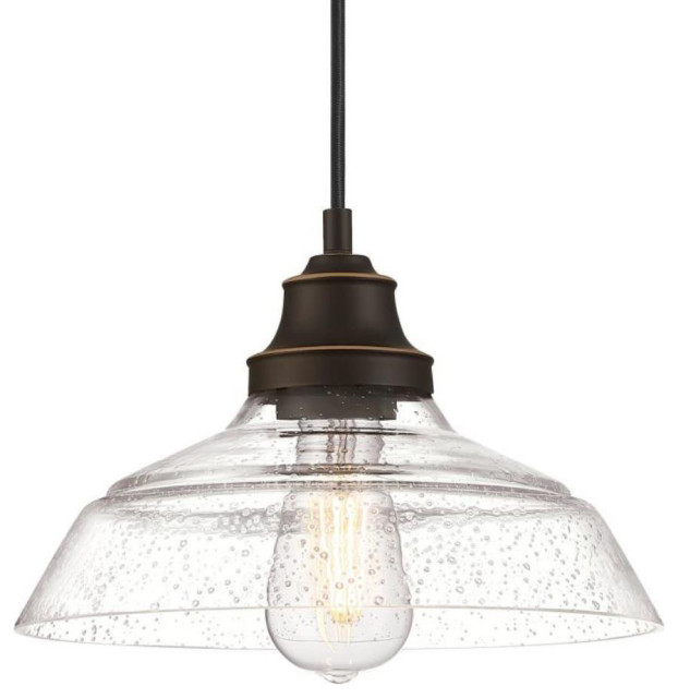 Westinghouse 6116600 Iron Hill 11"W Pendant - Oil-Rubbed Bronze / Highlights