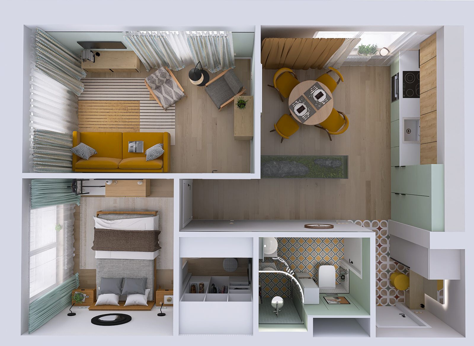 Дизайн-проект квартиры, 45 м2