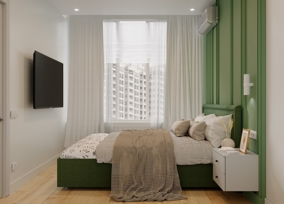 Евро однокомнатная квартира с яркими акцентами в ЖК Атмосфера