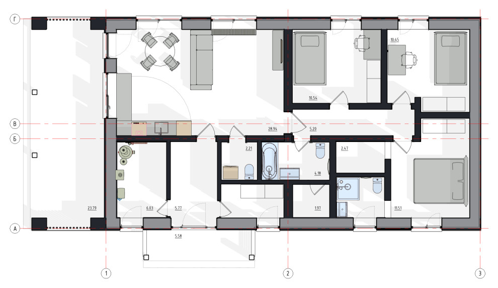 План 1 этажа