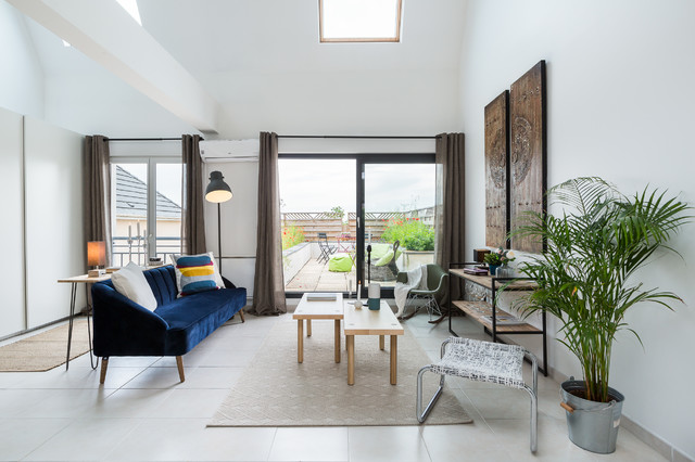 Home staging dans un duplex trendy-dagligstue