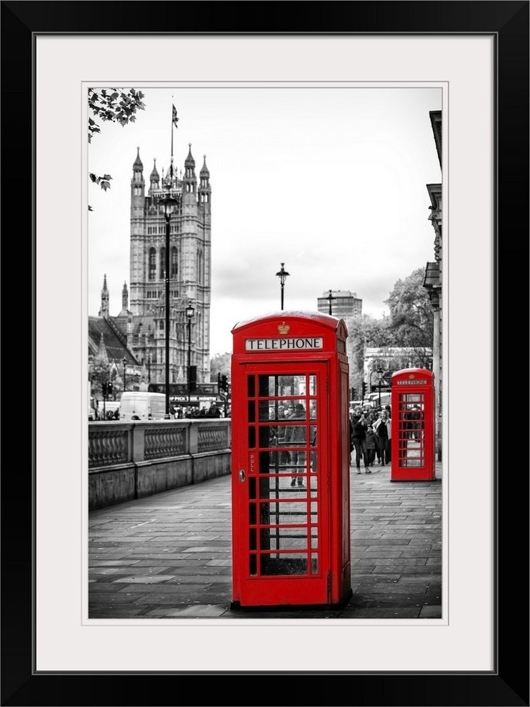 Red Telephone Booth And Big Ben Art/Canvas Print Home Decor Wall Art Poster