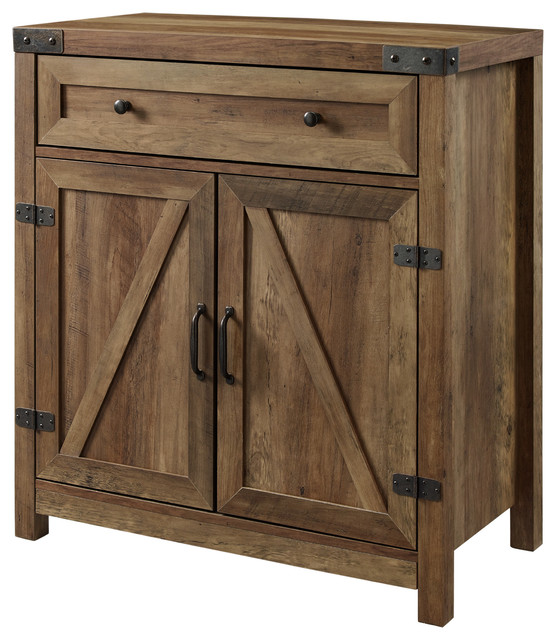 30" Farmhouse Barn Door Accent Cabinet, Reclaimed Barnwood ...