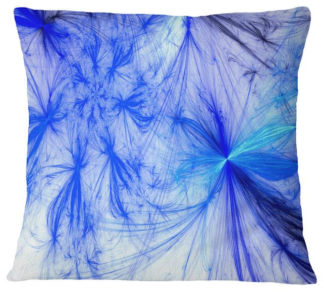 Christmas Fireworks Blue Abstract Throw Pillow, 18"x18"