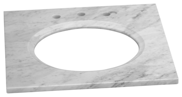 Geo Marble Single Sink Vanity Top Carrara White 8 Spread Holes Geo Marble Single Sink Vanity Top Carrara White 8 Spread Holes