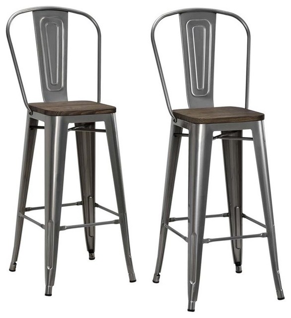 Shop Houzz DHP Luxor Metal Stools, Set of 2 Bar Stools And Counter