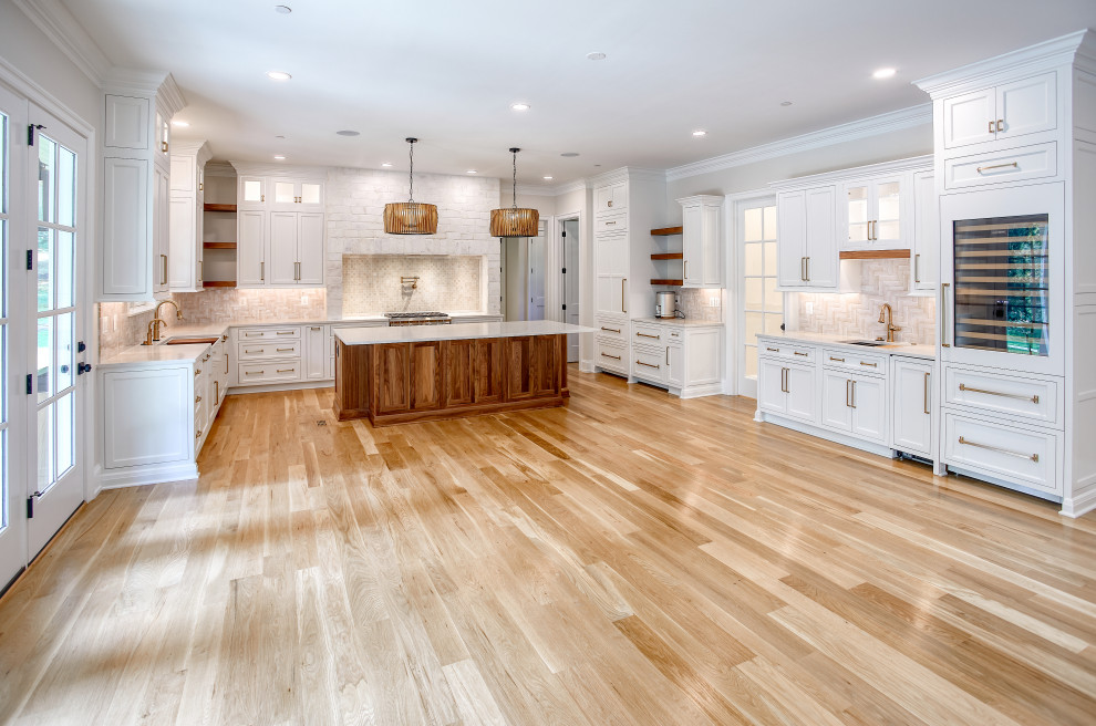 Custom Warm Wood & White Transitional Kitchen