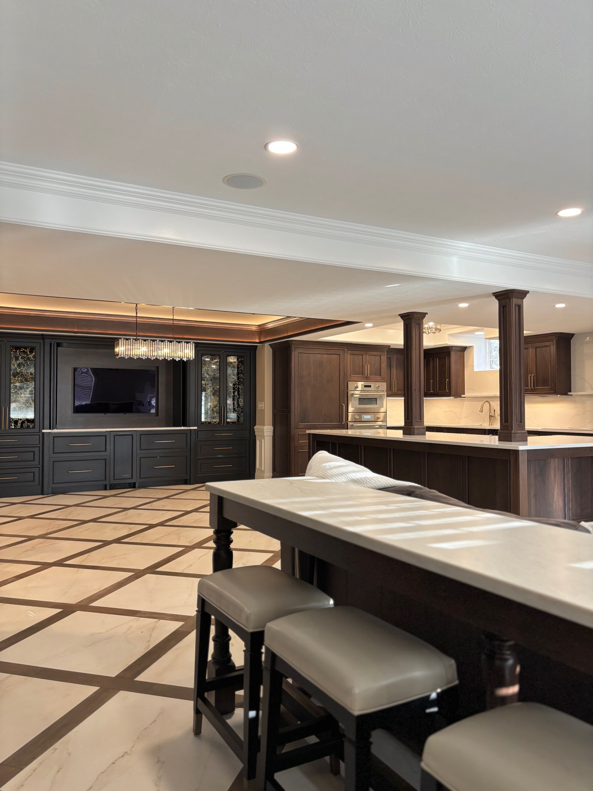 A Luxe and Timeless Lower-Level for Entertaining