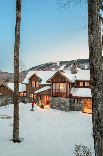 SR Ski House rustico-fachada
