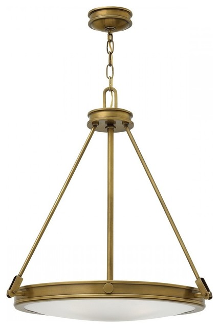 Tri-Bar 4-Light Pendant, Brass