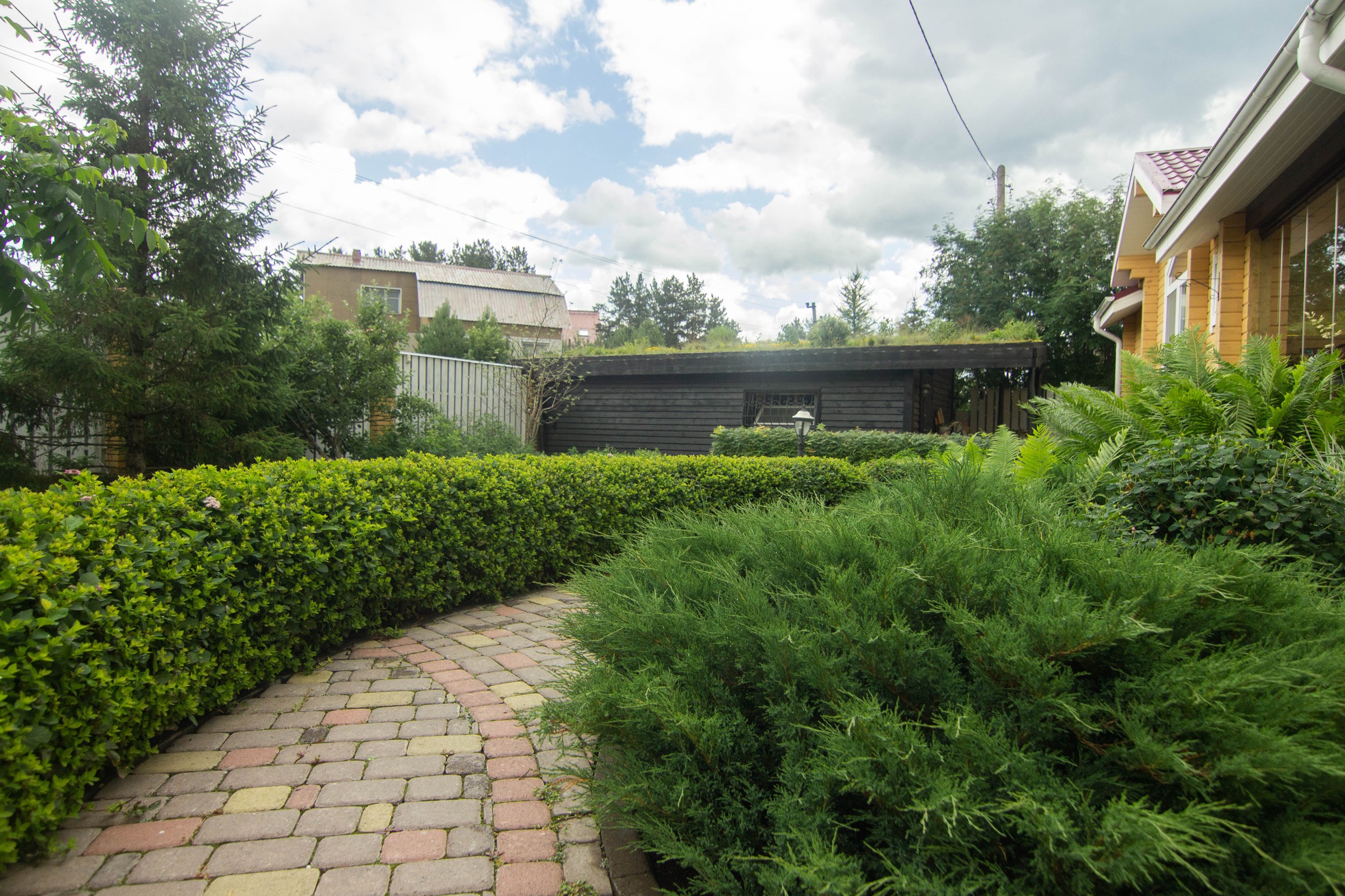 Сад с зеленой крышей