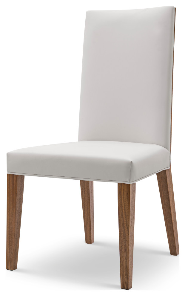 Lauren Dining Chair, Set of 2, Walnut With Cream Leather
