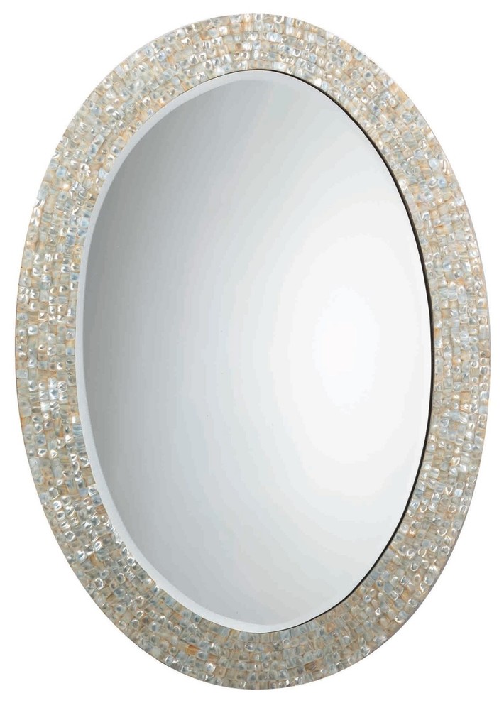 Jamie Young Mother-of-Pearl Oval Mirror