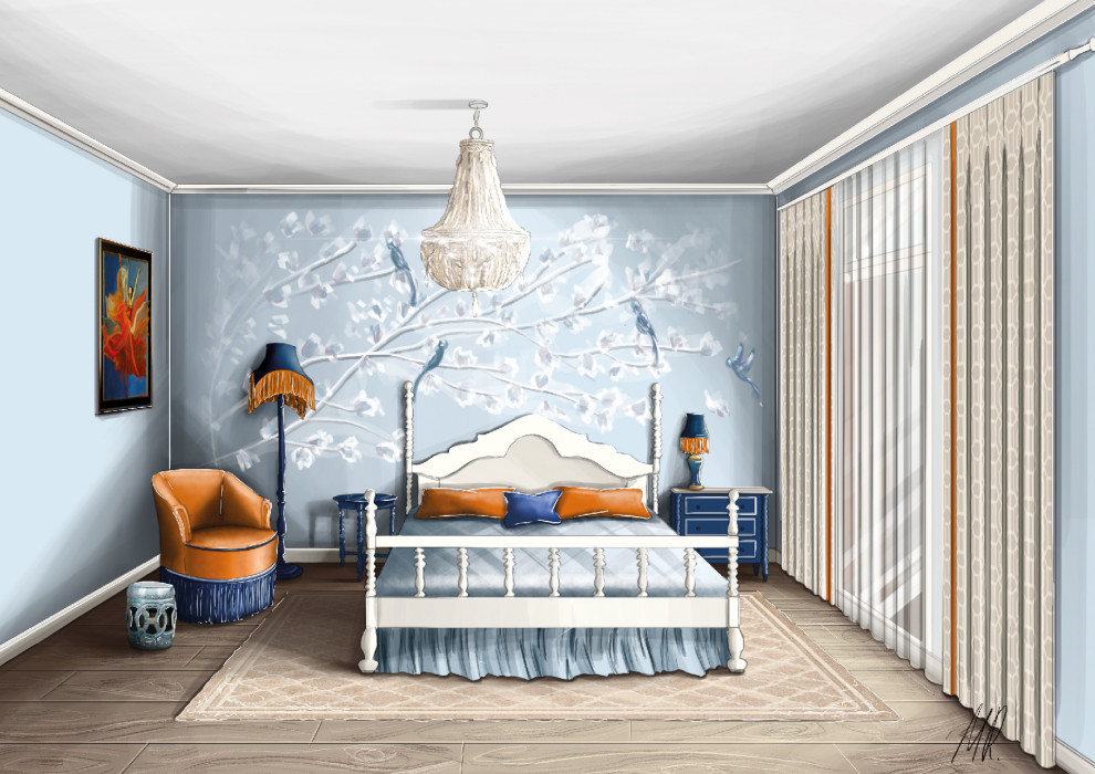 Скетч визуализация спальной по ТЗ от дизайнера