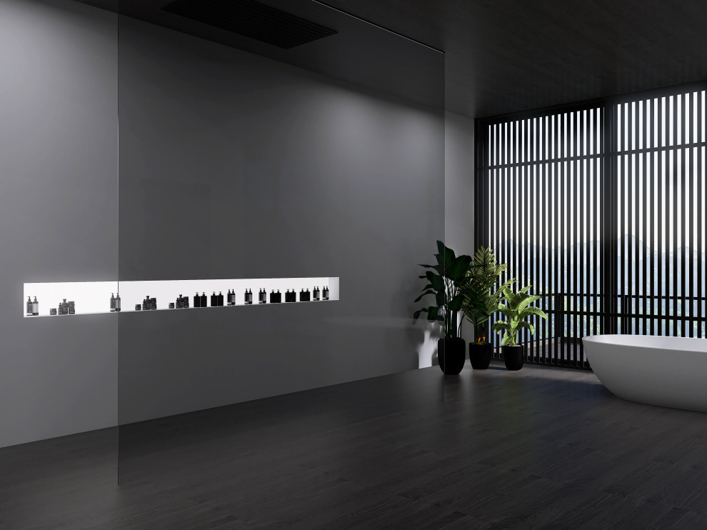 Спальня с атмосферой спокойствия  интерьер мастер блока спальни с ванной