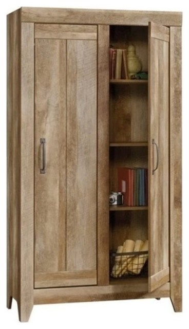 Bowery Hill 2 Door Storage Cabinet Craftsman Oak