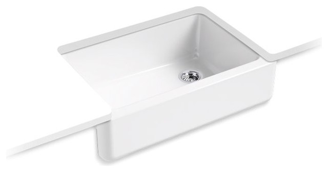 Kohler 32.68"x21.56"x9.63" Whitehaven Self-Trimming Under-Mount Single Bowl Sink, White