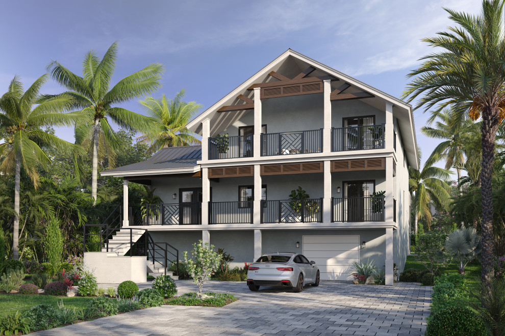Example of a beach style exterior home design in Miami