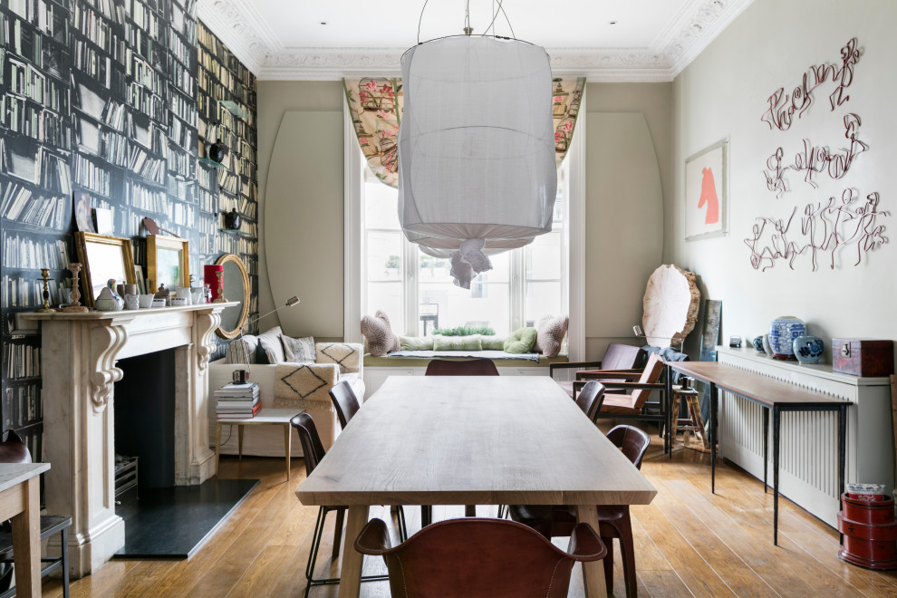 Eclectic dining room in London.