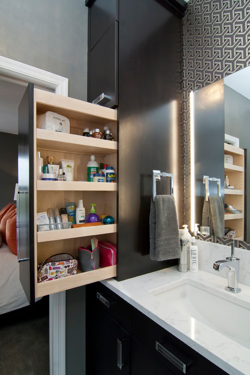 Custom-built bathroom vanities