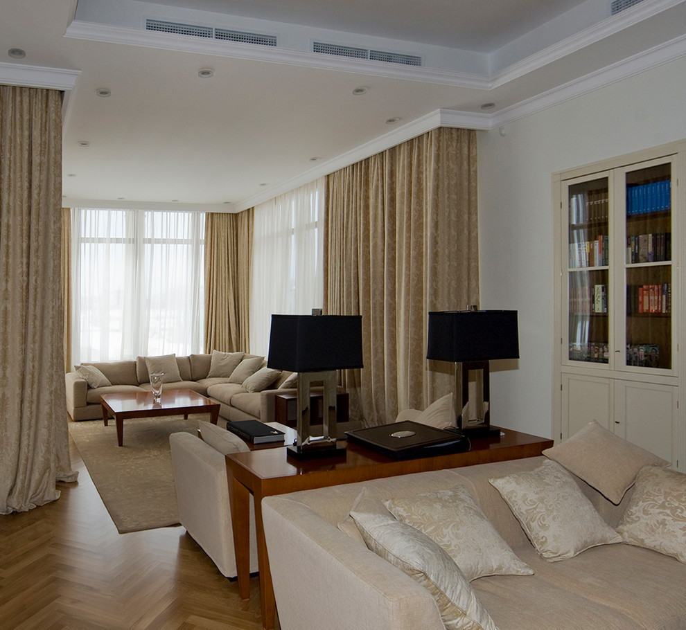 Гостиная каминная - библитотека. Резиденция Монолит