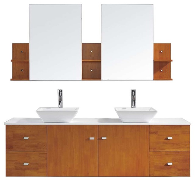 Clarissa 72 Double Bathroom Vanity Cabinet Set Modern Clarissa 72 Double Bathroom Vanity Cabinet Set Honey Oak
