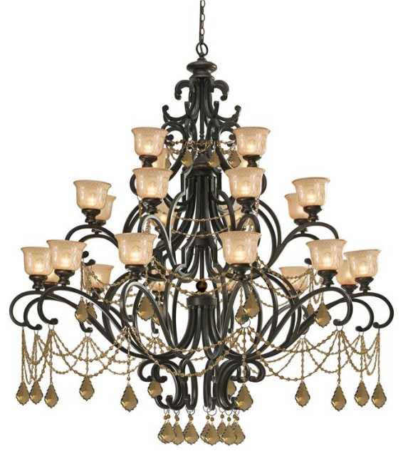 Crystorama Norwalk 24 Light Golden Teak Crystal Chandelier ...