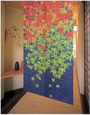 Graceful Maple Leaf Japanese Noren Door Curtain Asian