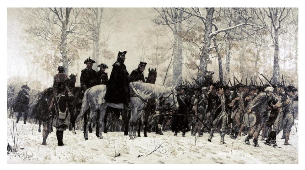 "Washington Reviewing His Troops at Valley Forge, 1883" Paper Art, 32"x18"