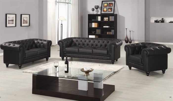 Frederick Classic Leather Sofa Set