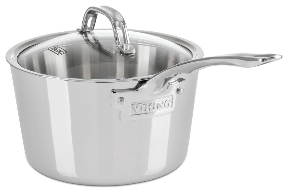 Viking Contemporary Sauce Pan, Mirror Finish, 3 Qt. Contemporary