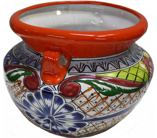 Talavera Handmade Mexican Pottery Japanese Square Planter Pot Indoor Outdoor Home Decor