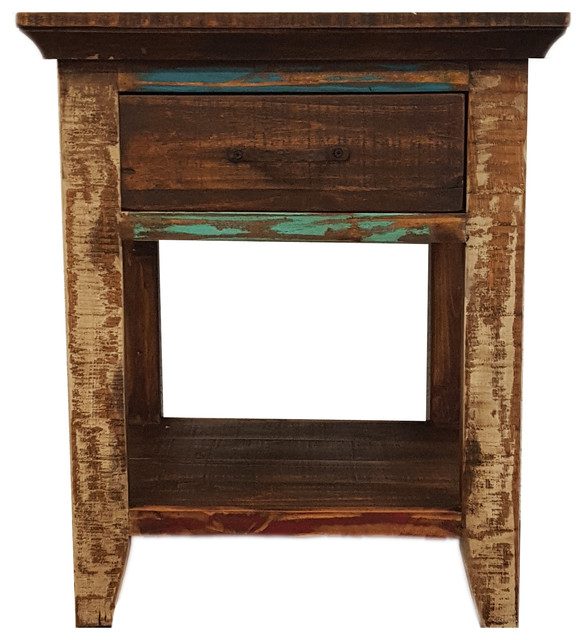 Multi Color Nightstand With 1 Drawer Farmhouse Nightstands And