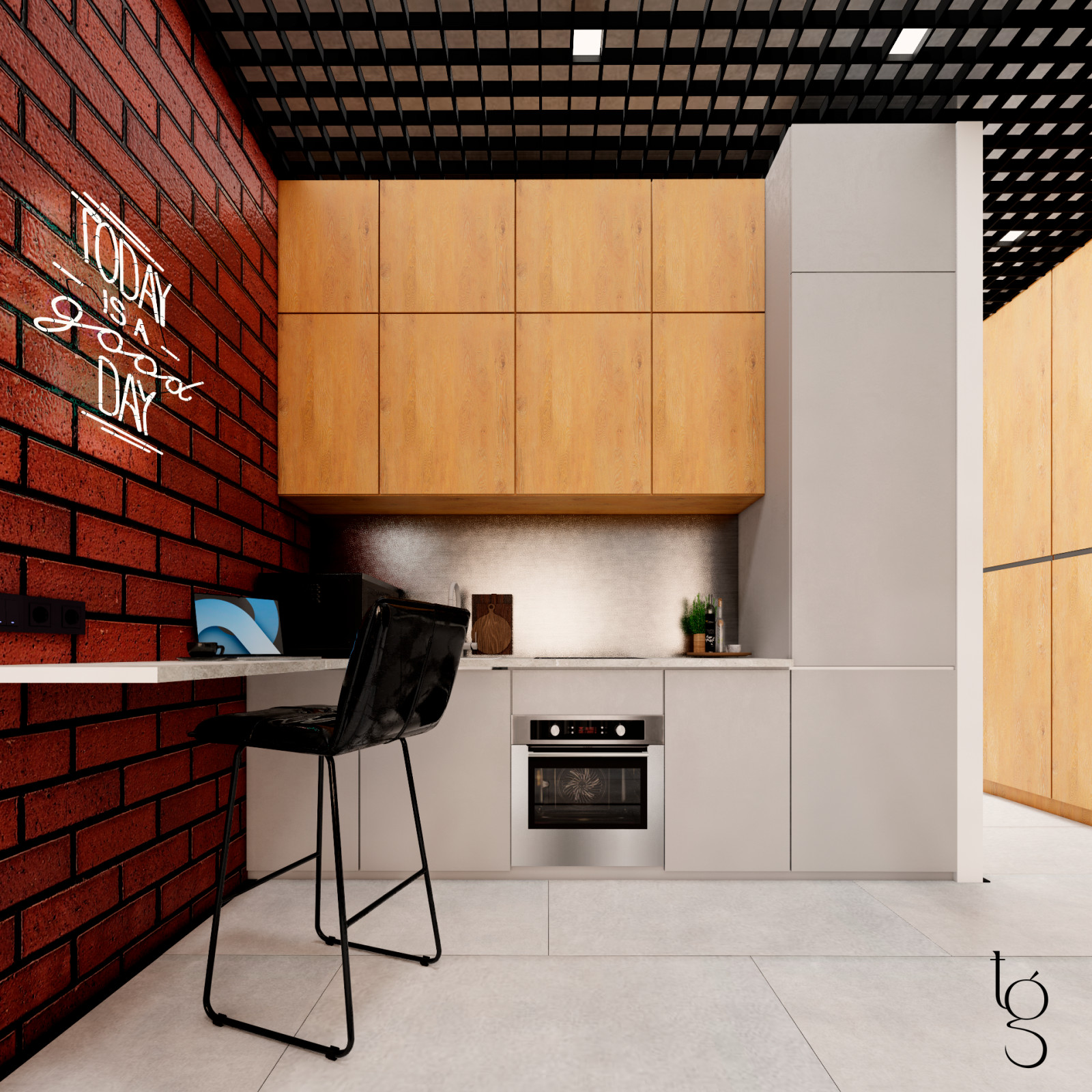 A modern industrial-style studio