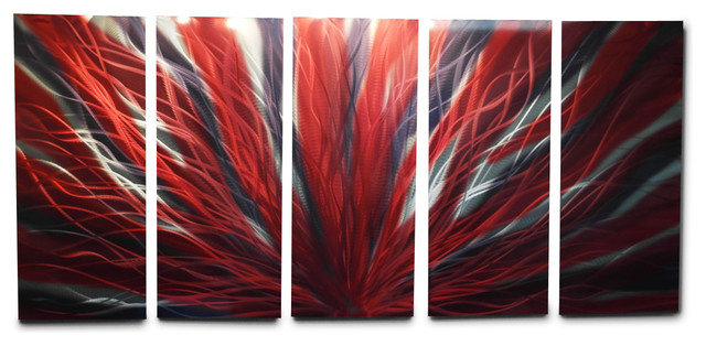 Wall Art Red metal wall art decor abstract contemporary modern- radiance large Wall Art Red metal wall art decor abstract contemporary modern- radiance large
