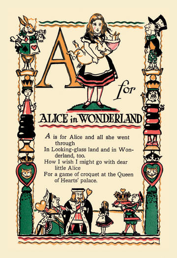 A for Alice in Wonderland 20x30 poster