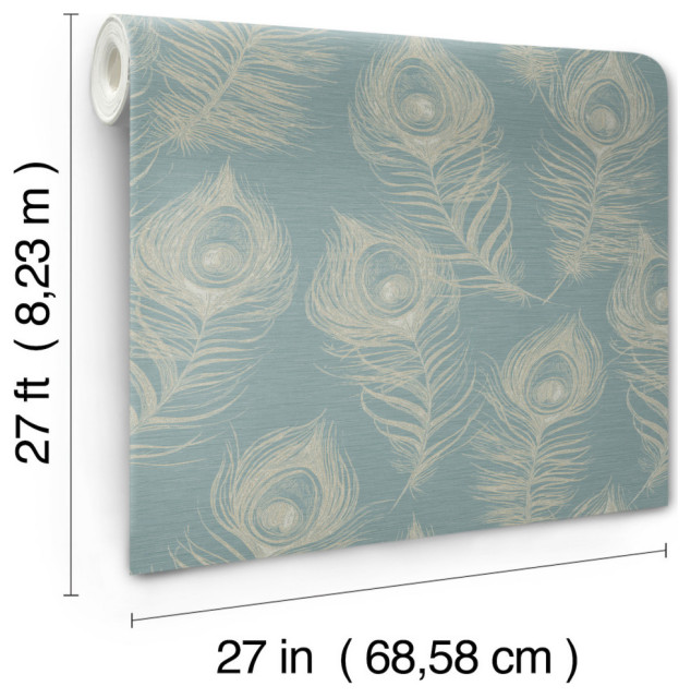 Regal Peacock Wallpaper - Contemporary - Wallpaper - by York ...