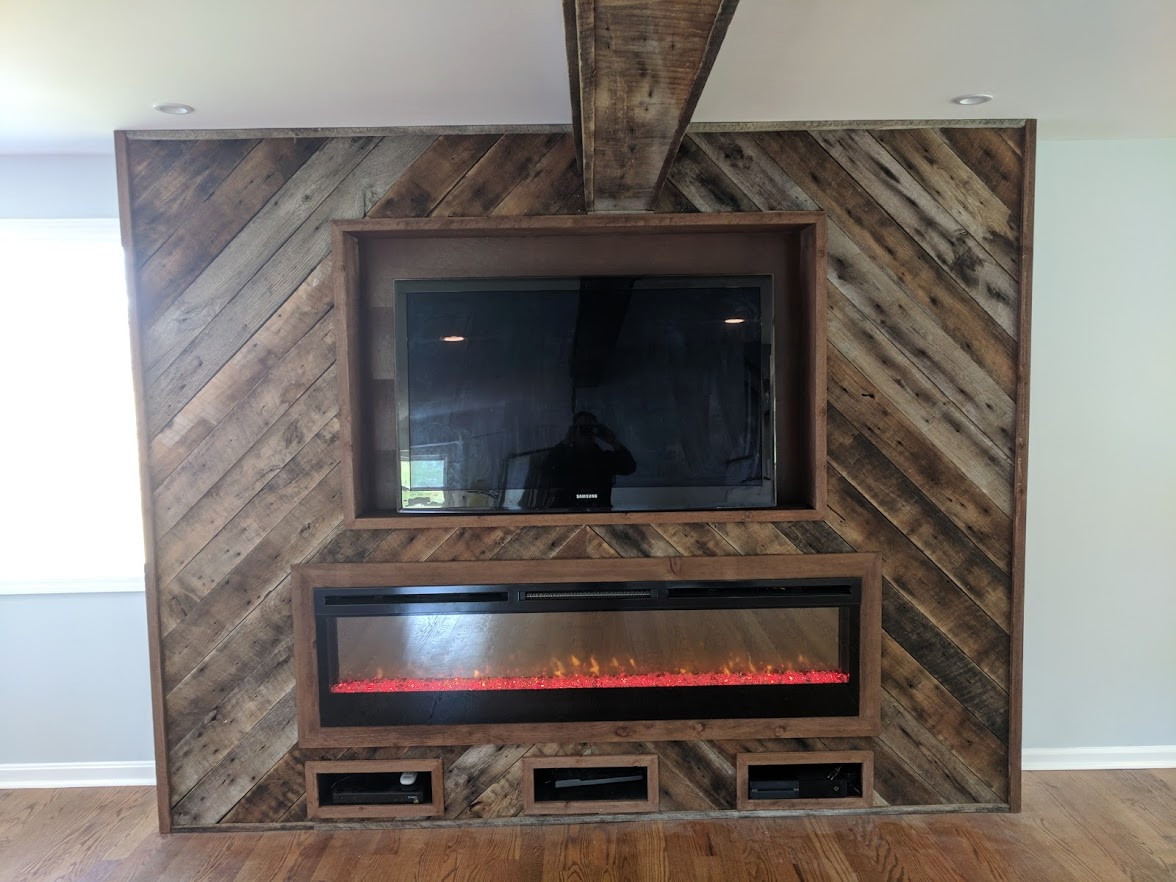 Custom Fireplace and Bathroom