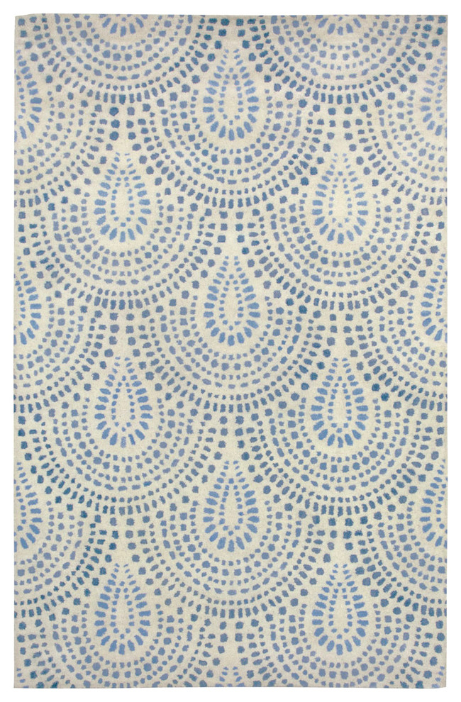 Bowden Scallop rug in Blue Bell